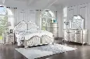 Set de dormitorio de 5 piezas con plataforma tapizada