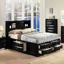 Set de dormitorio de madera con almacenamiento