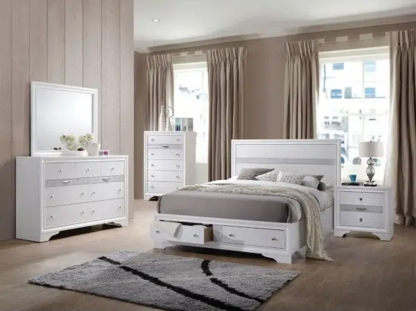 Set de Dormitorio de Madera con Joyero en las Piezas
