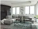 Seccional con respaldo ajustable de 2 piezas, color gris