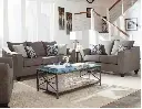 Conjunto de salón tapizado con brazos acampanados Salizar gris