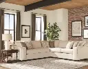 Seccional en forma de L con Nailhead color Avena