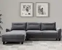 Seccional tapizado con brazos curvos color gris