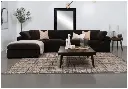 Sofá seccional modular tapizado de 5 piezas color chocolate oscuro
