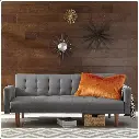 Sofá cama estilo capitoné color gris