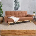 Sofá cama convertible con brazos tapizados color Terracota	​