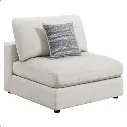 Silla tapizada sin brazos. Color Beige