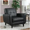 Butaca decorativa con asiento acolchado. Color negro