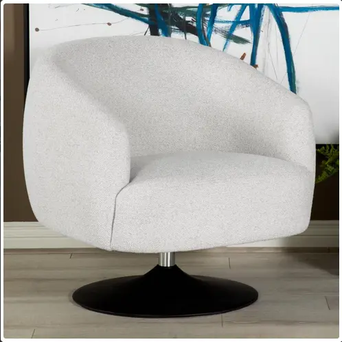 Silla decorativa giratoria tapizada. Color beige