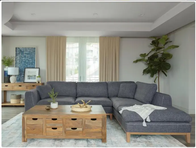 Seccional modular de dos piezas color Gris