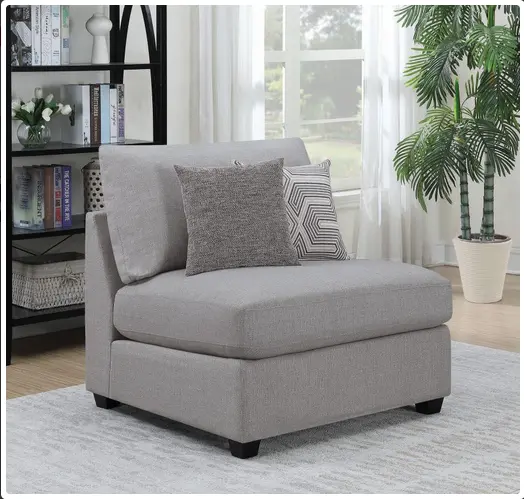 Silla tapizada sin brazos. Color Gris