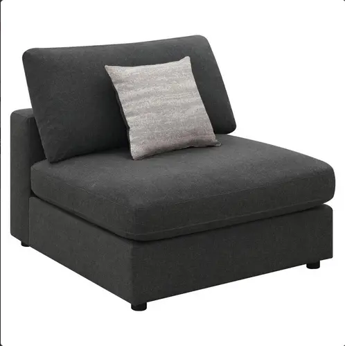 Silla tapizada sin brazos. Color Negro